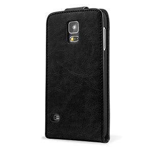 Adarga Leather-Style Galaxy S5 Wallet Flip Case - Black